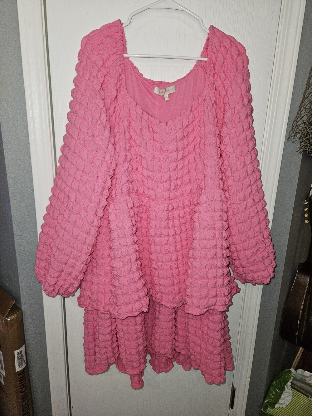 Simply Southern  Pink Textured Midi Dress - Picture 2 of 6
